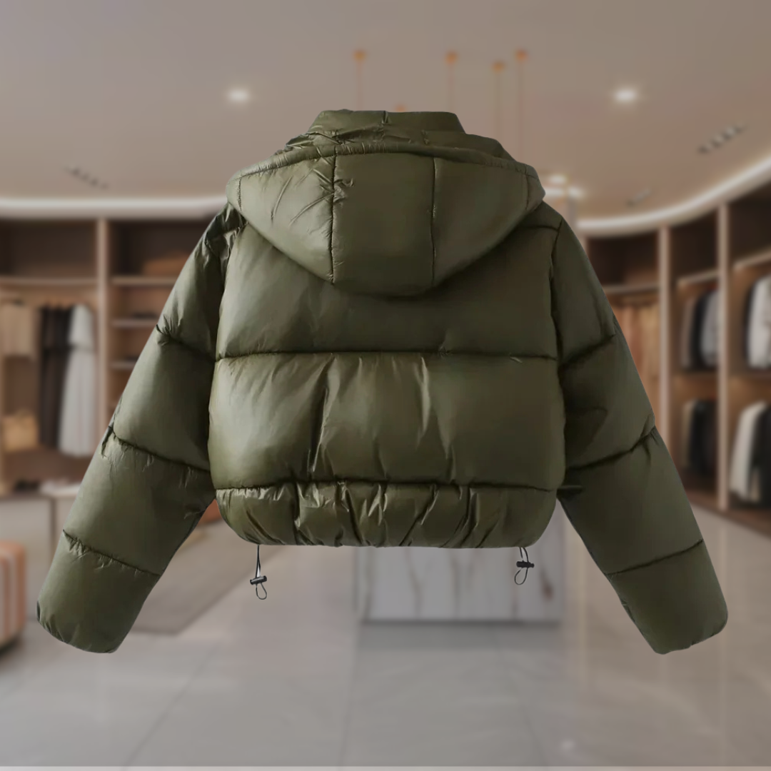 Women’s Cropped Puffer Jacket Insulated Winter Coat | Elle