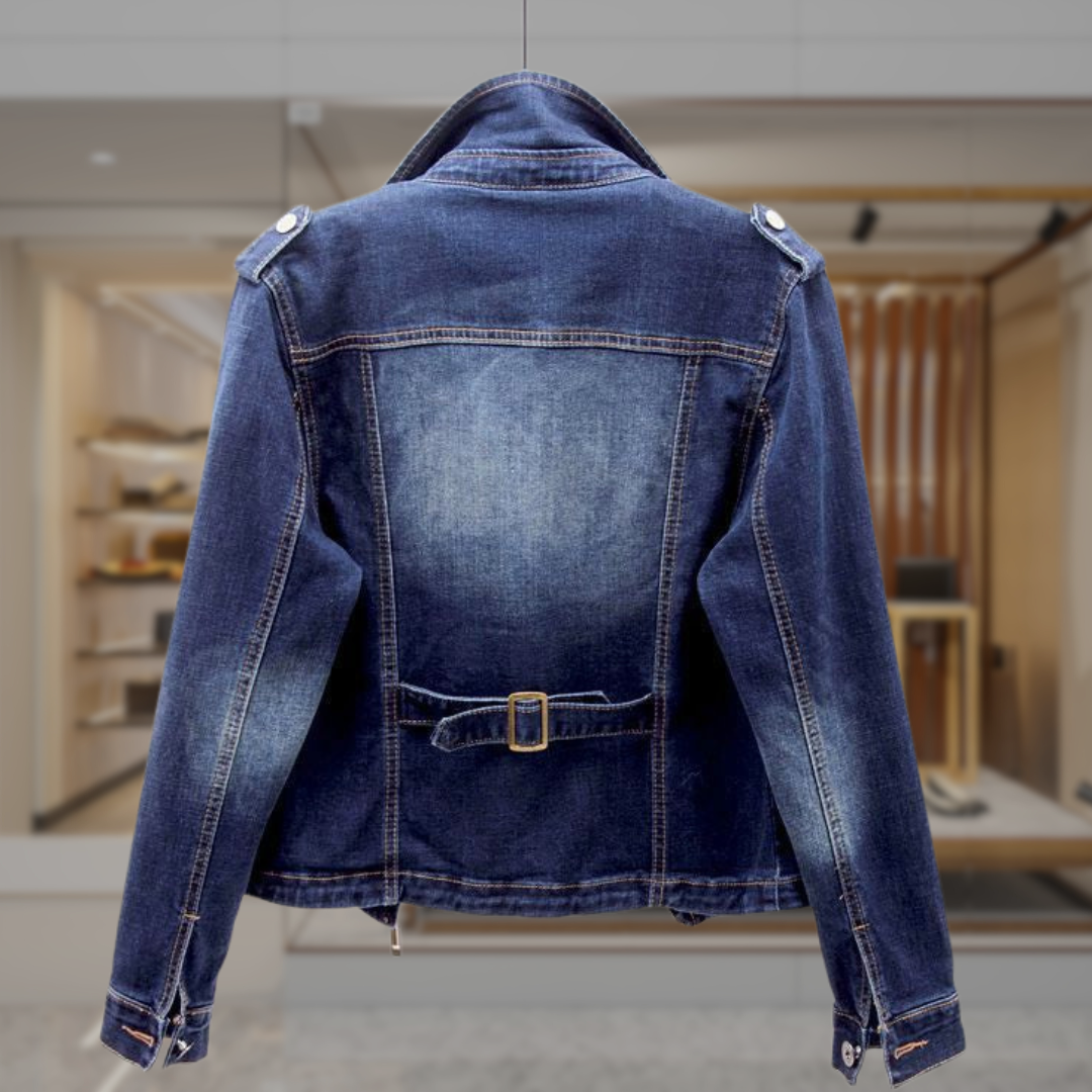 Women’s Denim Moto Biker Jacket | Riya