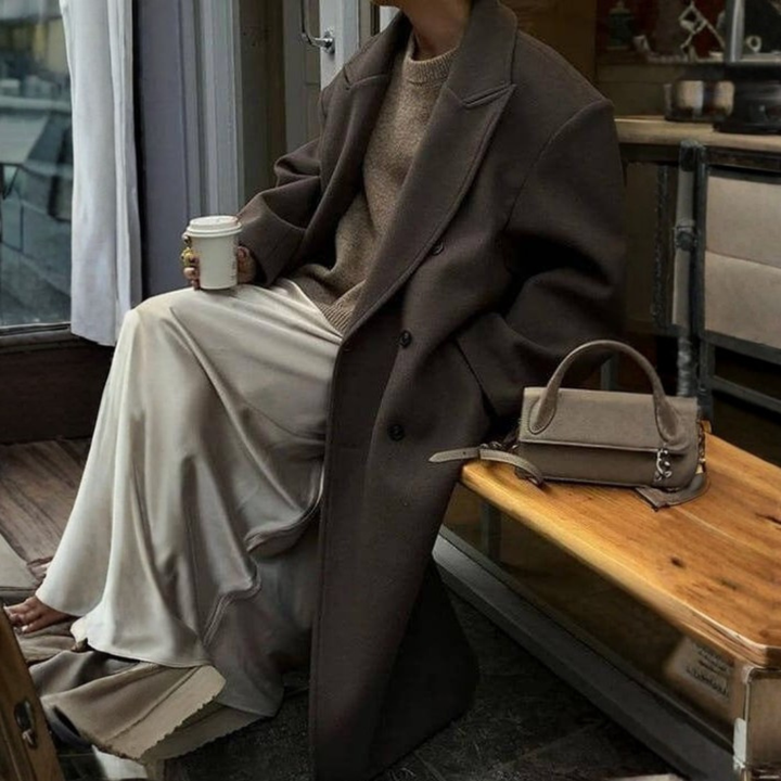 Women’s Double Breasted Wool Overcoat | Brooke