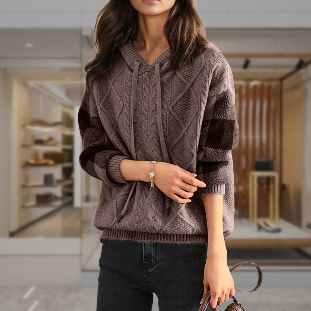 Women’s Cable Knit Hoodie Sweater | Sofia