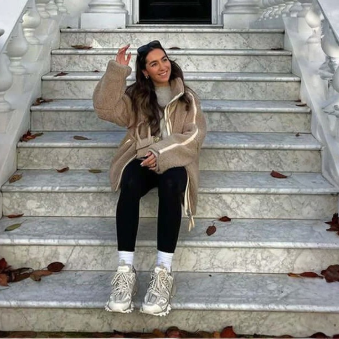 Women’s Oversized Sherpa Jacket Cozy Zip Up | Andrea