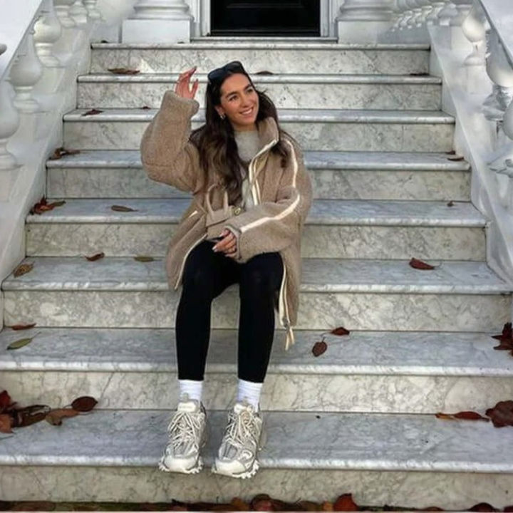 Women’s Oversized Sherpa Jacket Cozy Zip Up | Andrea