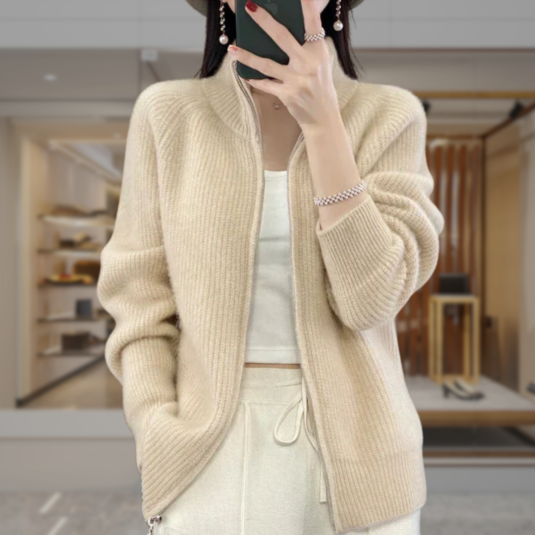 Women’s Zip Front Textured Jacket | Dalia