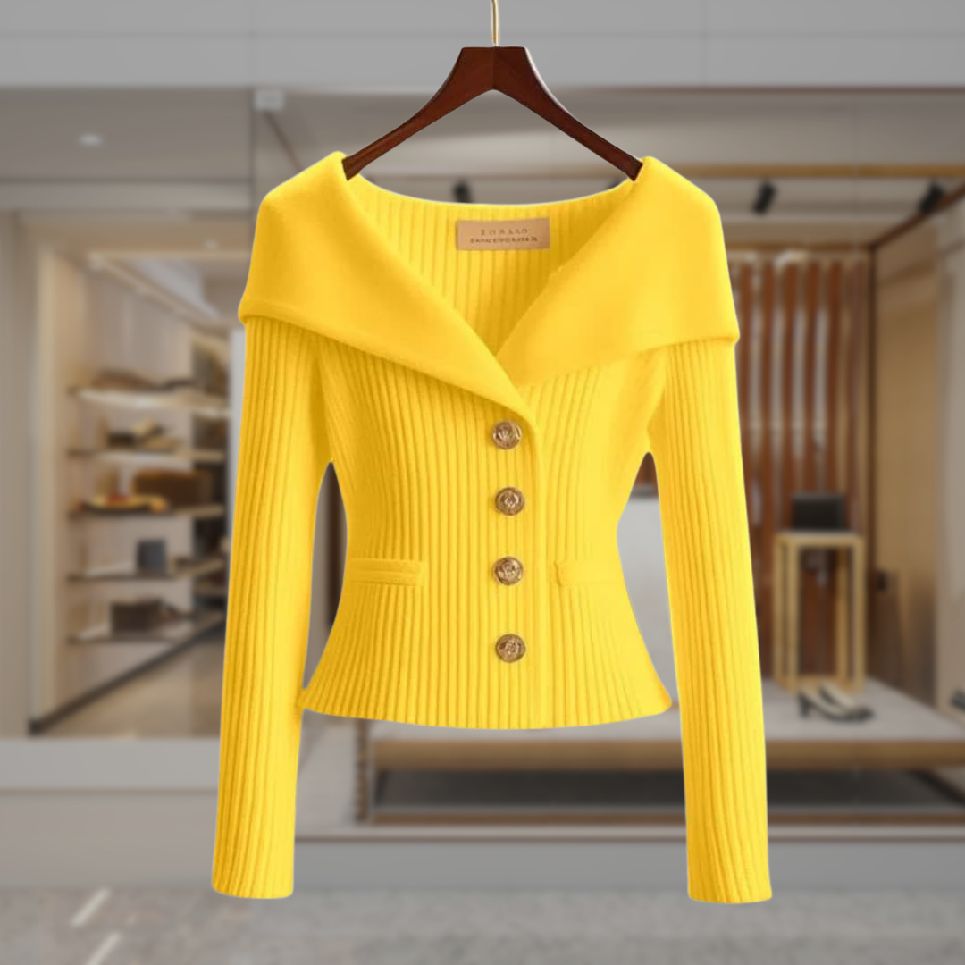 Women's Off Shoulder Button Up Cardigan Sweater | Karla