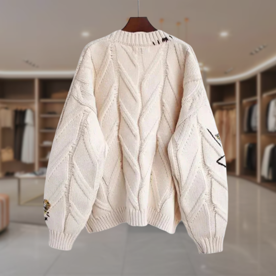 Women’s Cable Knit Button Up Cardigan | Perla