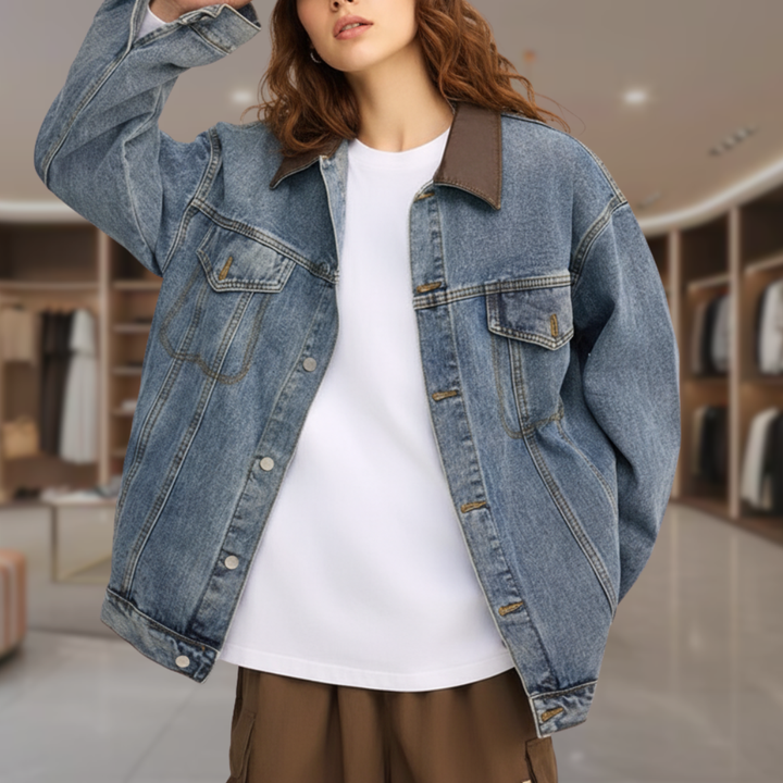 Women’s Button Front Denim Jacket | Lyla