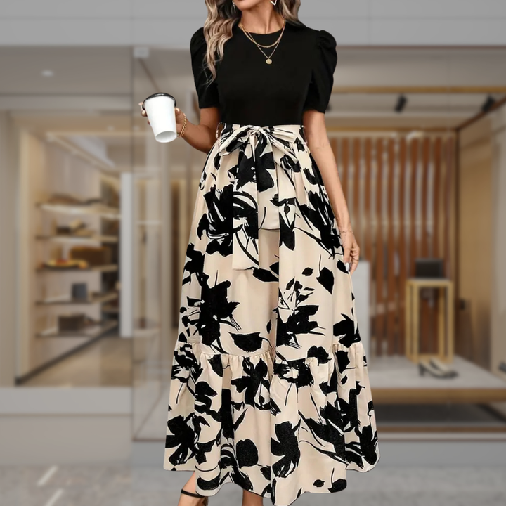 Women’s Floral Puff Sleeve Midi Dress | Julie