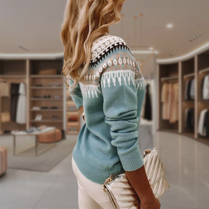 Women’s Fair Isle Knit Pullover Sweater | Jenna