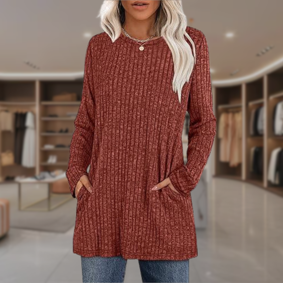 Women's Oversized Cable Knit Crewneck Sweater  | Alivia