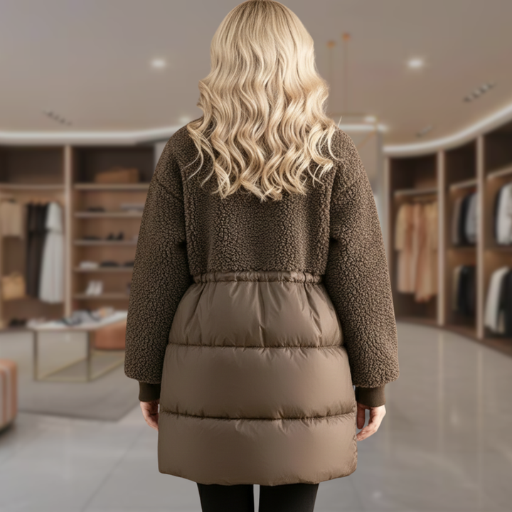 Women's Sherpa Puffer Coat Hooded | Pamela