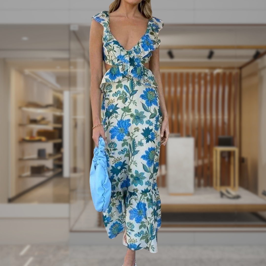 Women’s Floral Chiffon Maxi Dress | Angel