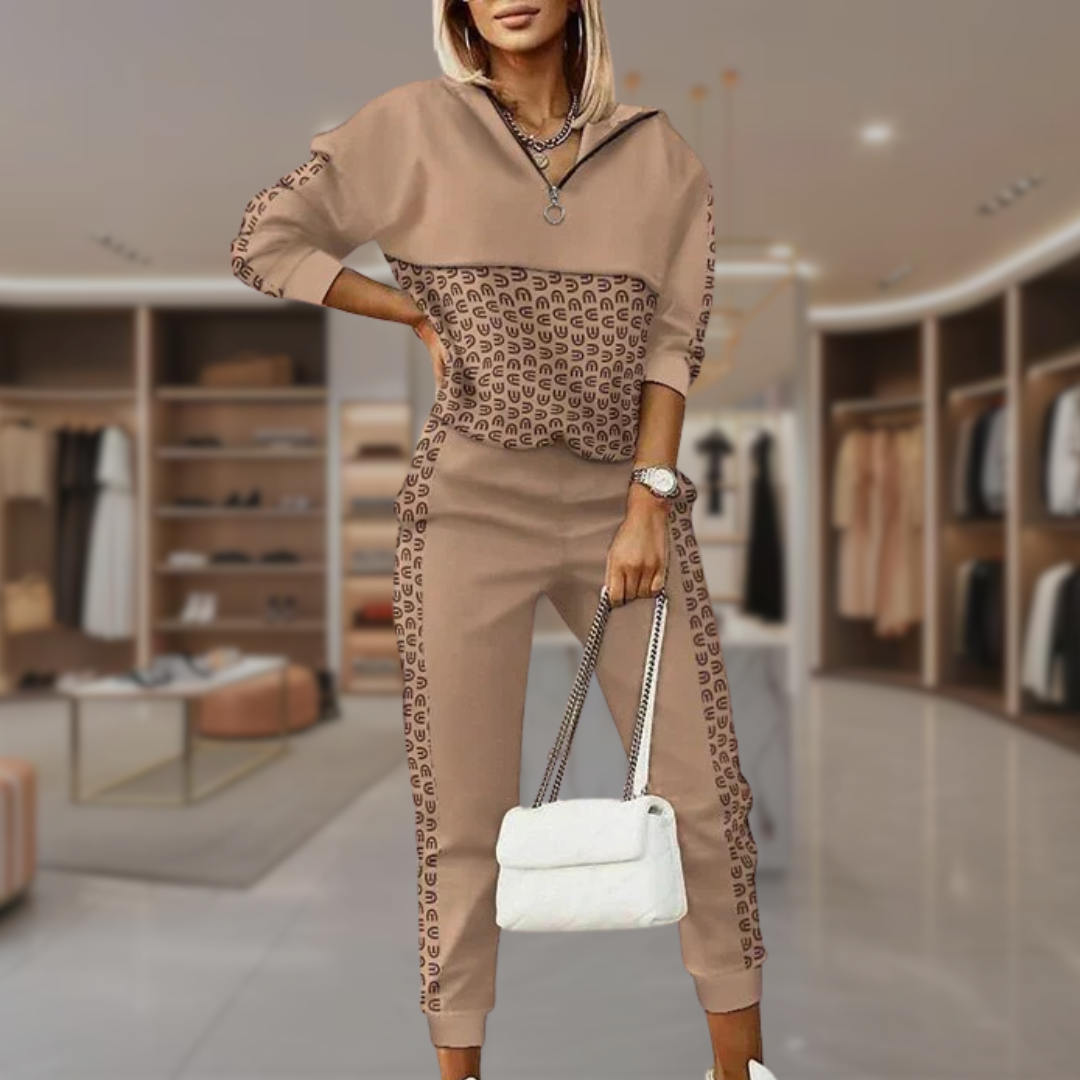 Women’s Checkered Quarter Zip Sweater Set | Jaylen