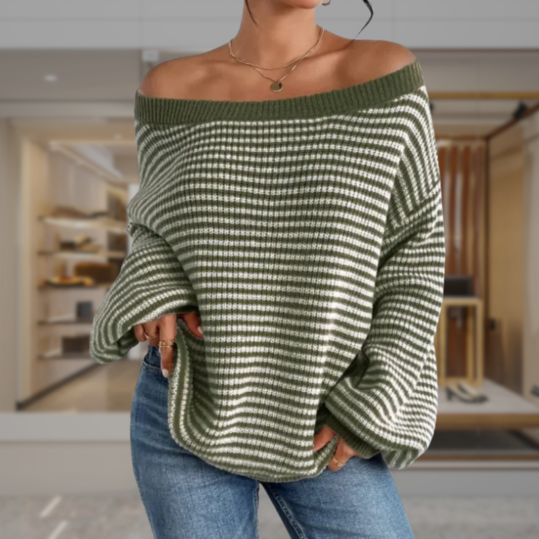 Women's Oversized Striped Sweater | Ashly