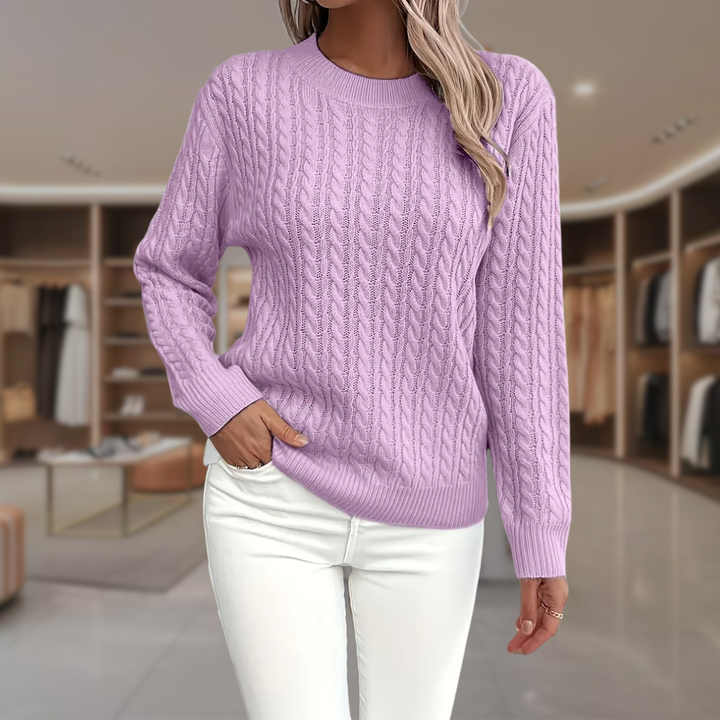 Women’s Cable Knit Pullover Sweater | Alia