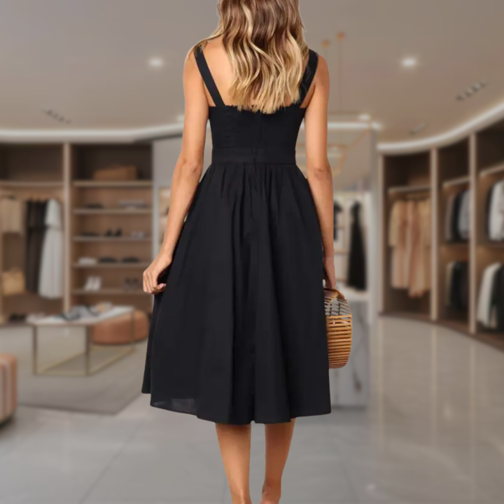 Women's A Line Square Neck Midi Dress | Morgan