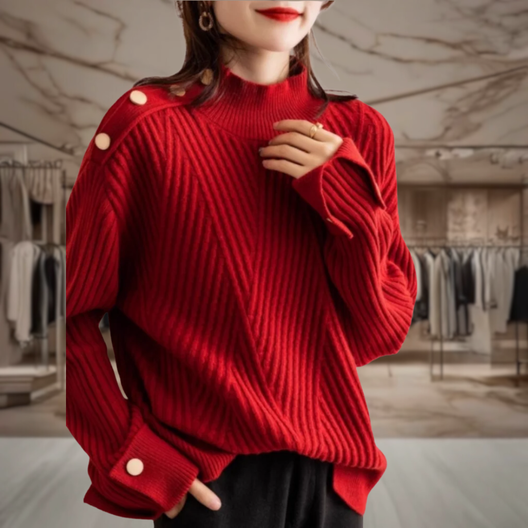 Women’s Mock Neck Pullover Sweater | Wendy