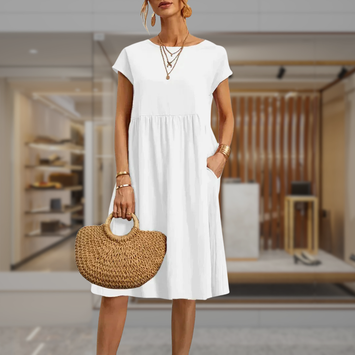 Women’s Linen Empire Waist Midi Dress | Megan