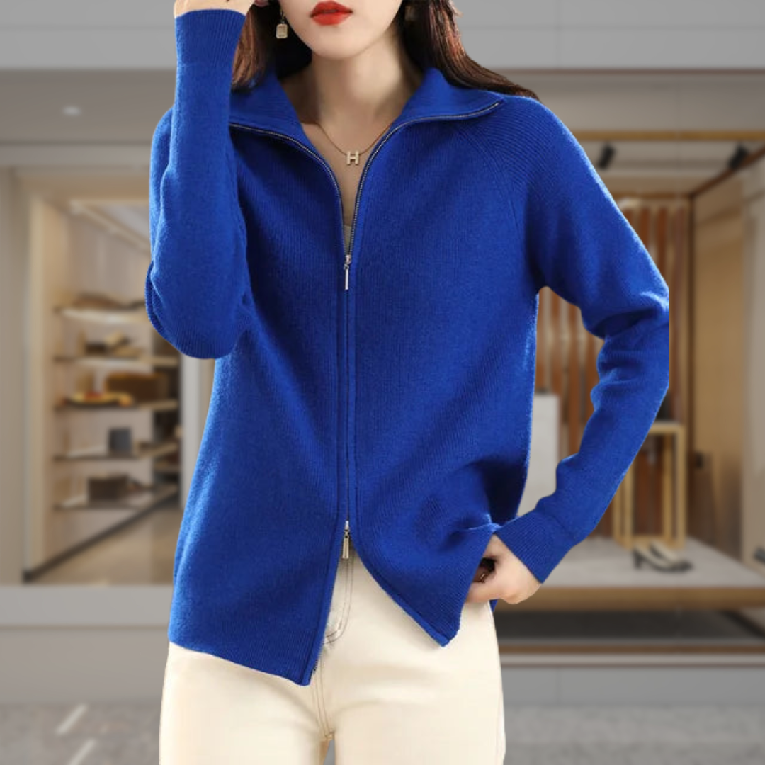 Women's Cashmere Quarter Zip Sweater | Liana