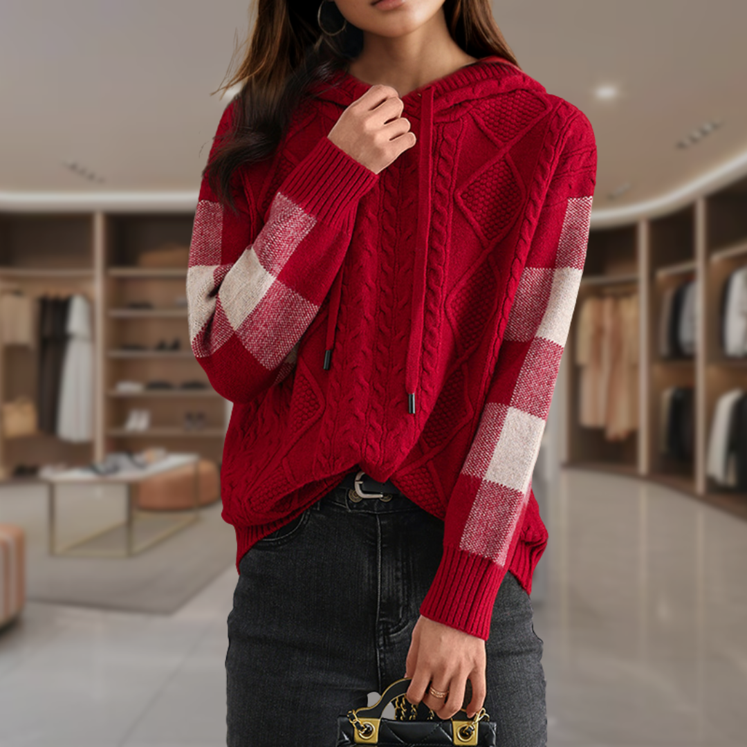 Women’s Cable Knit Hoodie Sweater | Sofia