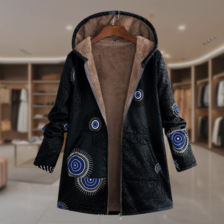 Women’s Floral Hooded Wool Overcoat | Kathy