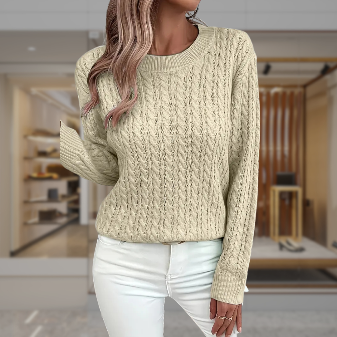 Women’s Cable Knit Pullover Sweater | Alia