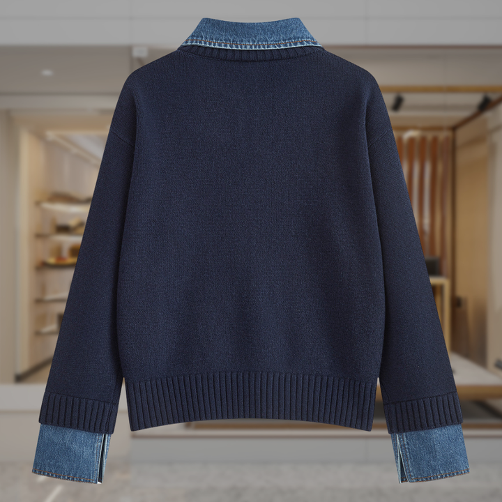 Women's Cotton Crewneck Knit Sweater | Riley