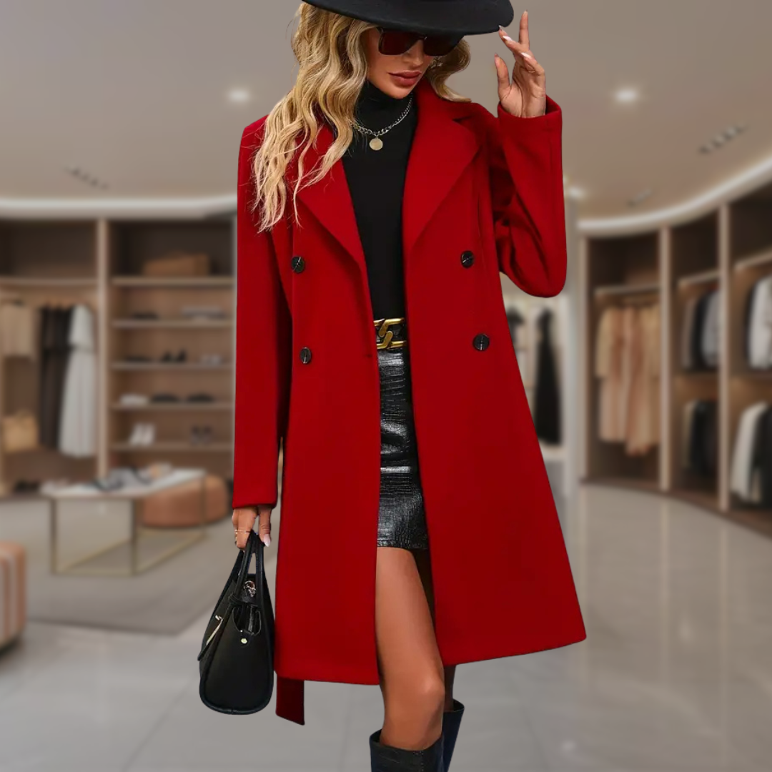 Women’s Double Breasted Wool Overcoat | Emery