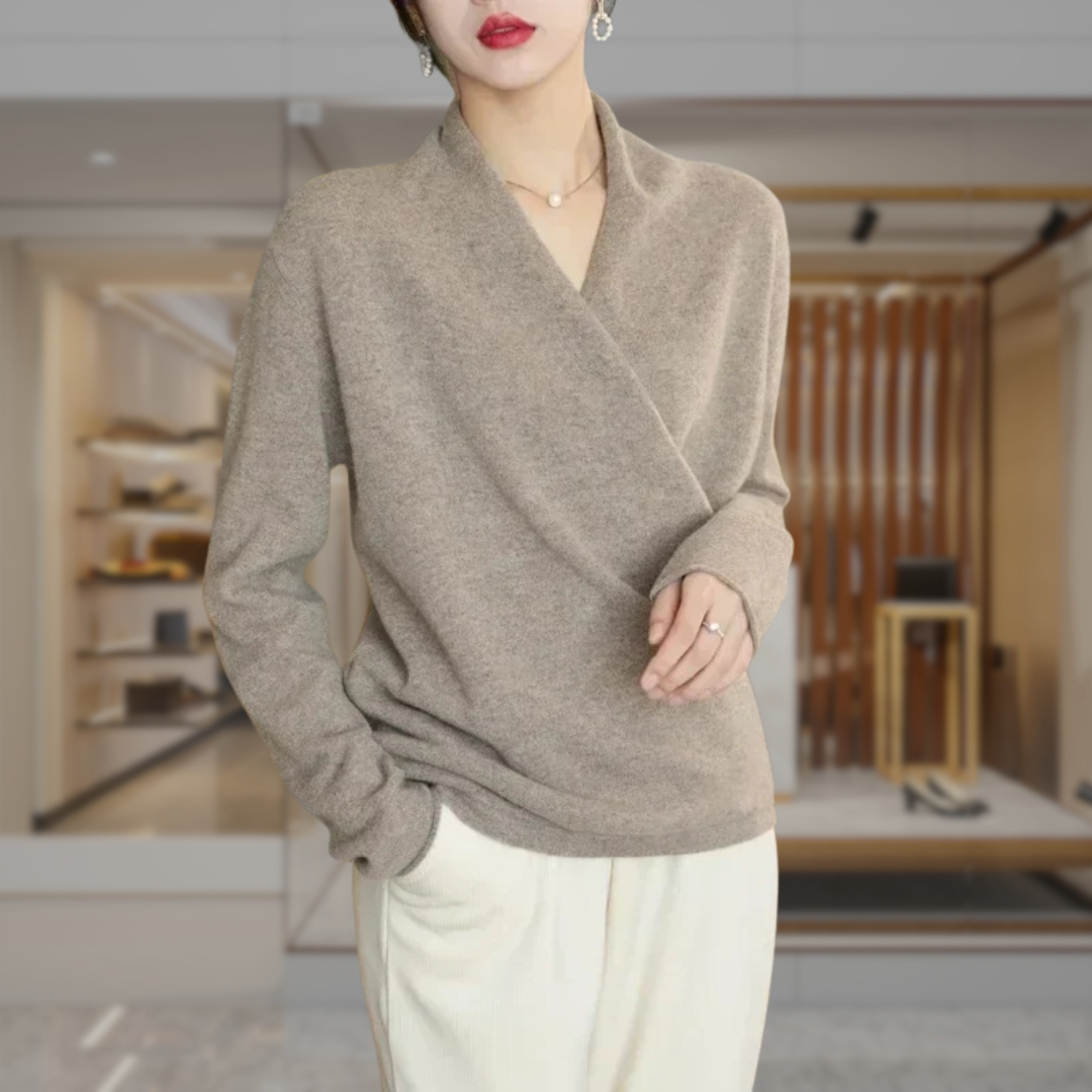 Women’s Wrap V Neck Pullover Sweater | Alice