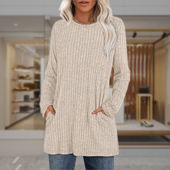 Women's Oversized Cable Knit Crewneck Sweater  | Alivia