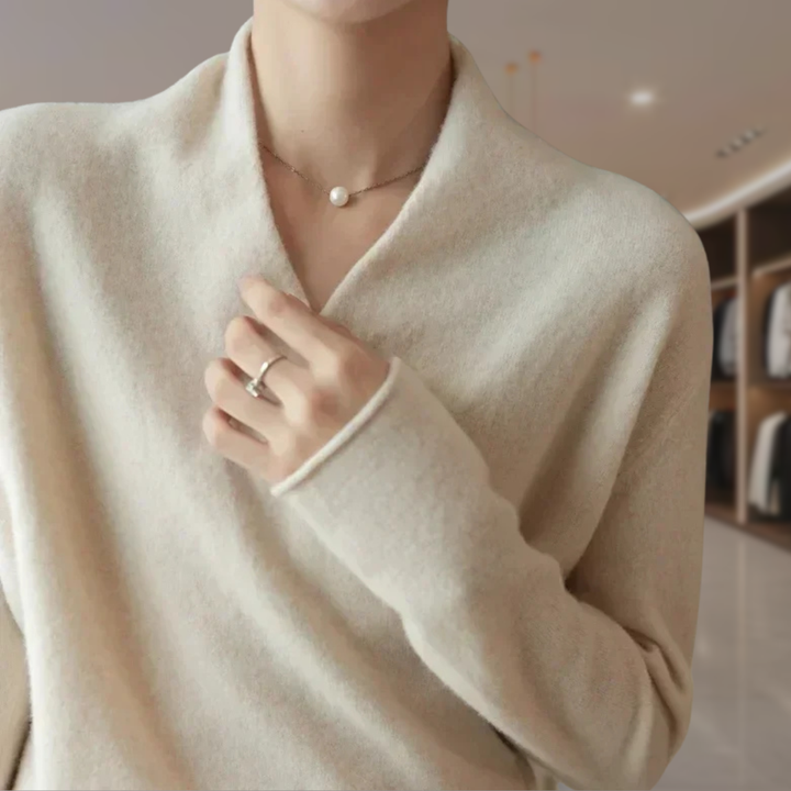 Women’s Wrap V Neck Pullover Sweater | Alice